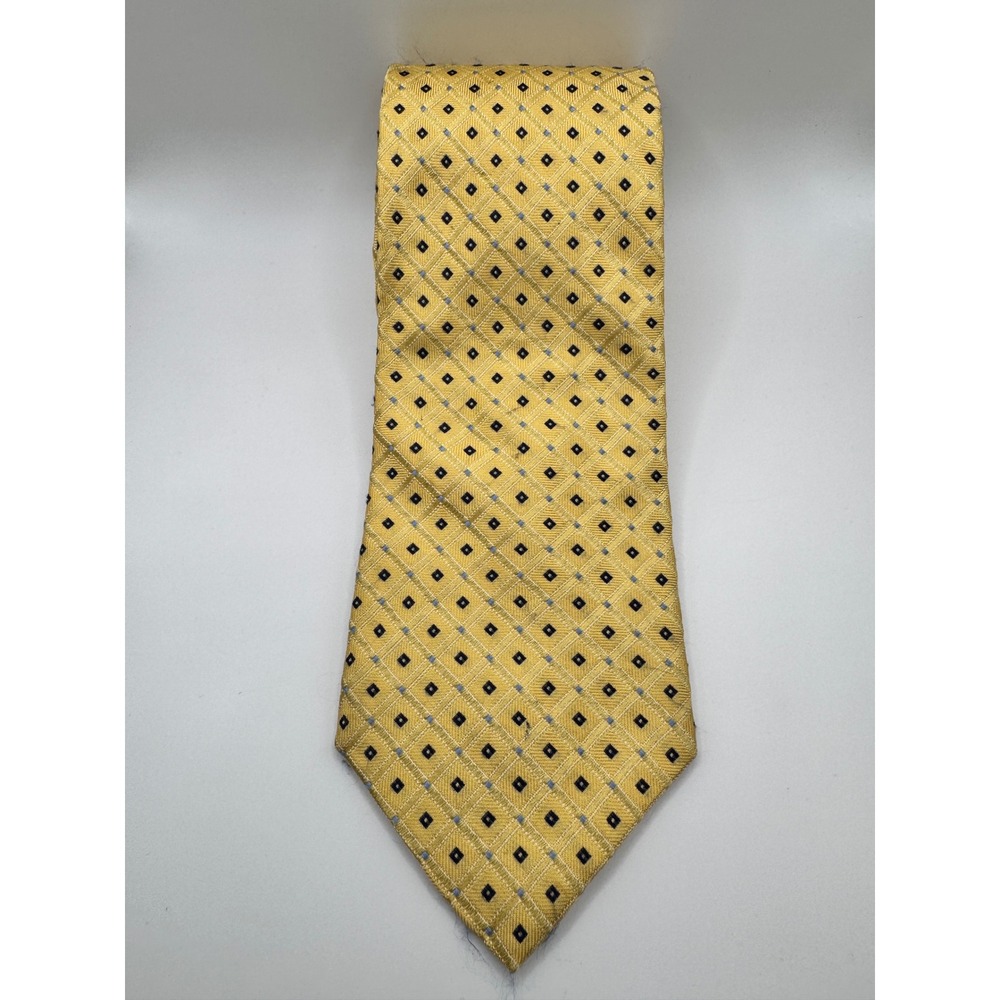 Nautica Yellow Geometric‎ 100% Silk Necktie Dress Career Men's Tie